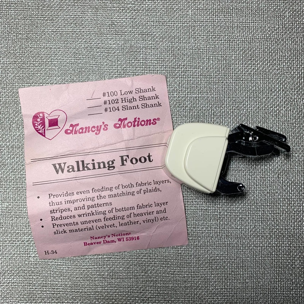 NANCY’S NOTIONS Walking Foot Low Shank Sewing Machine Accessory NEW